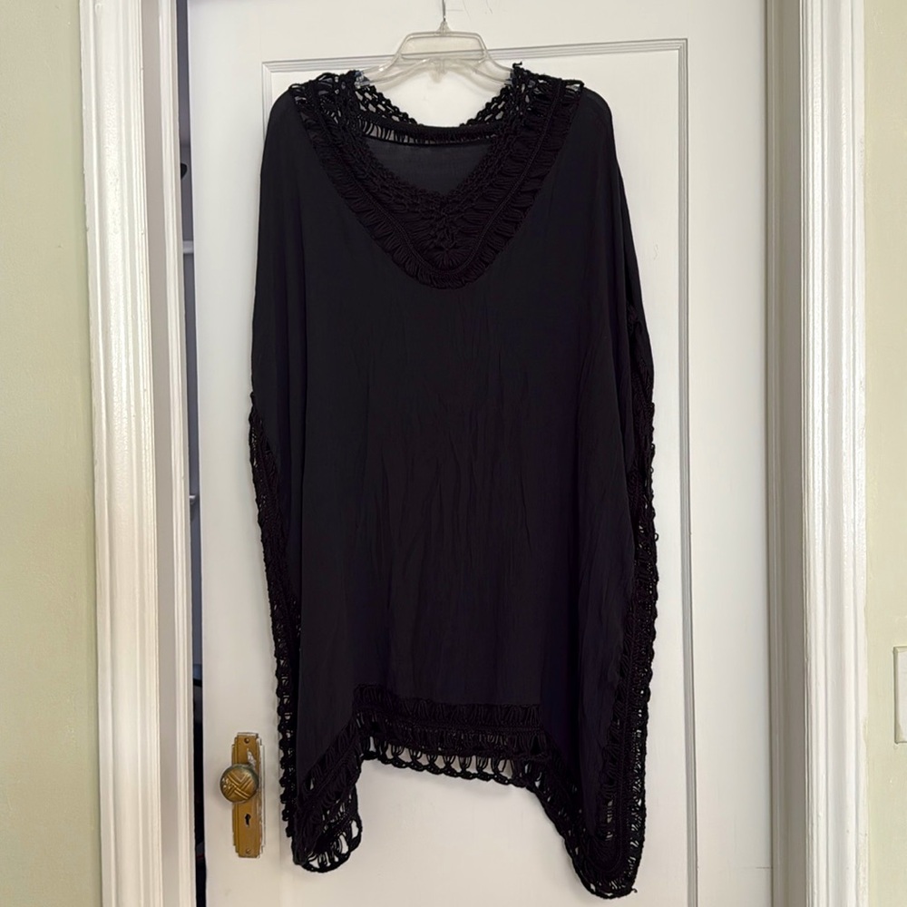 Black Kaftan Beach Cover-Up - Picture 2 of 5